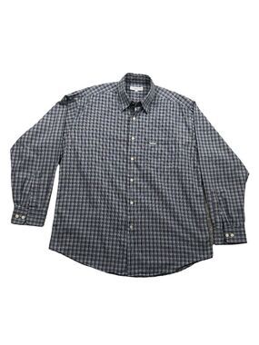 Alex Cannon Men's Blue Plaid Long Sleeve Shirt Size L
